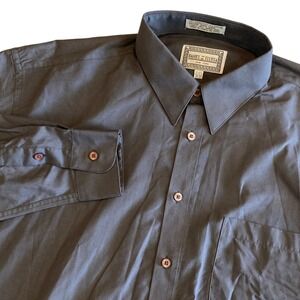 Daniel Ellissa Men 17-17.5 36-37 Charcoal Gray Dress Shirt Long Sleeve Button Up